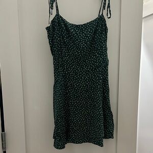 Reformation Dark Green Floral Mini Dress